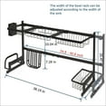 thumbnail image 2 of 2-Tier Stainless Steel Over the Sink Dish Rack (Large, Black), 2 of 7