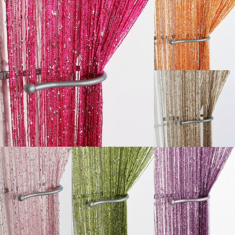 New 200 x 100 cm Luxury Crystal Curtain Flash Line Shiny Tassel String