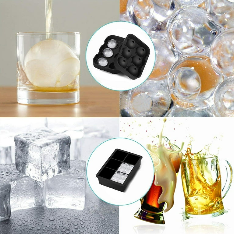 Ice Cube Trays Set of 2 - Silicone Sphere Whiskey Ice Ball Maker