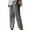 Dark Gray, variant on Summer Women’s Pants Plus Size Thin Striped Elastic Hign Waist Drawstring Striaght Leg Ankle-Length Cotton Linen Pants Women Fashion Casual Loose Lounge Leisure pants S-3XL