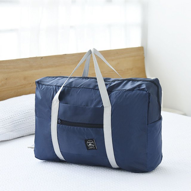 Sac de Voyage Multifonction Pliable Sac de Voyage à une Épaule Bagage à Main Sac de Bagage Grande Capacité Rangement de Bagages Imperméable Bleu Foncé