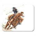 thumbnail image 1 of JSDART Rodéo Cowboy Équitation Cheval Balade Veau Roping Aquarelle Peinture Tapis de Souris Tapis de Souris Tapis de Souris 9x10 Pouces, 1 of 1