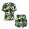 thumbnail image 5 of Lsque Football Women's Short-Sleeved Pajama Set - 2 Piece Soft and Lightweight Sleepwear Set-Large, 5 of 9