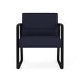 thumbnail image 2 of Waterfall Reception Sled Base Oversize Guest Chair / Black Steel / Navy Blue, 2 of 5