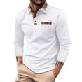 thumbnail image 1 of Camisa deportiva de manga corta con solapa y bolsillo para hombre, primavera-verano - Tejido transpirable, rayas en contraste, poliéster, entrenamiento/uso diario - S-XXXL, 1 of 1