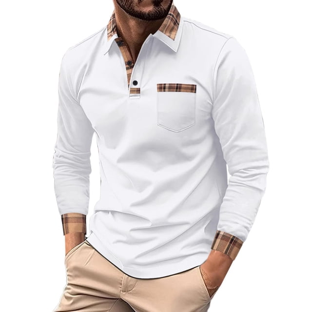 Camisa deportiva de manga corta con solapa y bolsillo para hombre, primavera-verano - Tejido transpirable, rayas en contraste, poliéster, entrenamiento/uso diario - S-XXXL