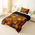 thumbnail image 2 of Erosebridal Watercolor Honeycomb Twin Comforter Sets, Brown Hexagon Bedding Set, Black Reversible, 1 Comforter and 1 Pillowcase, 2 of 6
