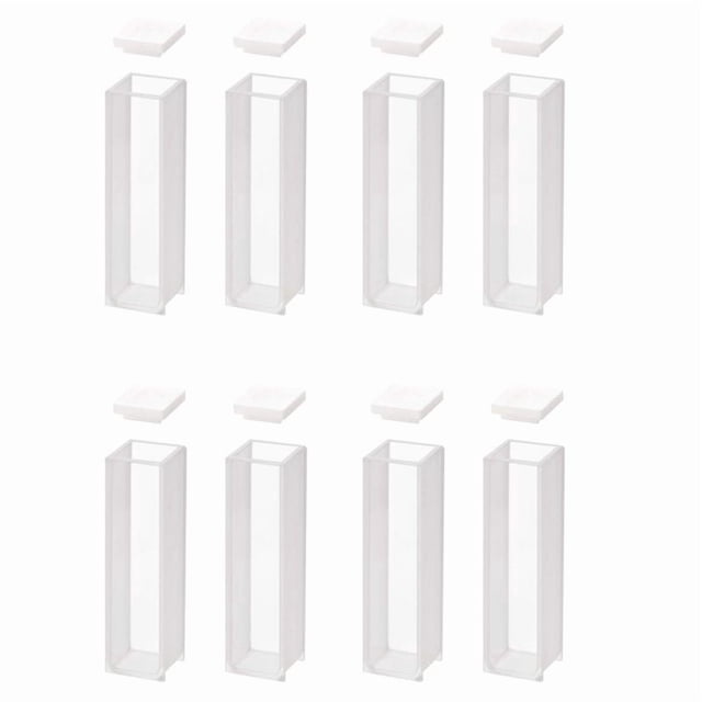 Cubeta de Cuarzo, Cubetas de EspectrofotóMetro Longitud de Trayectoria de 10 mm, Capacidad de 3.5 Ml - 8 Piezas