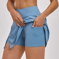 thumbnail image 4 of xfsWaSs Women's Tennis Skirt with Built-In Shorts High Waist 4-Way-Stretch Running Tennis Skirts Lightweight Slim Fit Athletic Golf Skorts, 4 of 7