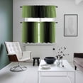 thumbnail image 5 of Abstract Ombre Kitchen Curtains Valances and Tiers Set of 3 Emerald Green and Black Gradient Tier Curtains and Valance with Rod Pocket for Small Windows, 27.5"x36", 5 of 9
