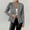 Gray-Coat, variant on Qetyuw Womens Jacquard Crop Coat Stand Collar Button Down Open Front Blazers Long Sleeve Casual Office Jackets