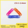 thumbnail image 5 of 10PCS / Bag Multicolor Thickness Rubber Gasket O Ring CS1/1.5/1.9/2.4mm Silicone Rubber O-Ring Silicone/VMQ Sealing Ring, 5 of 6