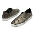 thumbnail image 7 of Eric Michael Women's Inez Leather Slip-On Flat Comfort Shoes, Pewter Metallic,6 M US, 7 of 7