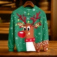 thumbnail image 4 of SRZYMJ Boys Girls Christmas Sweatshirt Kids Xmas Sweater Pullover Shirts Green 7-8 Years, 4 of 5