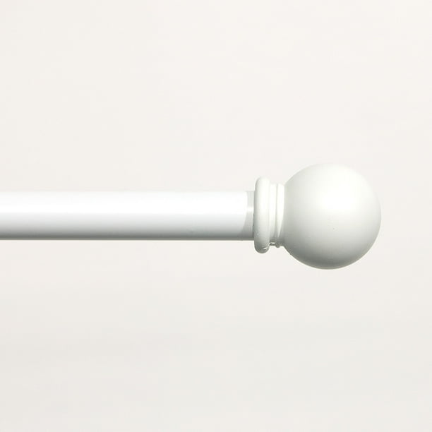 Mainstays 5 8 White Ball Single Curtain Rod 28 48 White Walmart Com