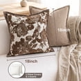 thumbnail image 3 of Pentantan Decorative Throw Pillow, 18"x18" Soft Couch Pillows with 2-Pack Inserts, Boho Floral Cushion for Sofa Living Room Bedroom, Brown, 3 of 7