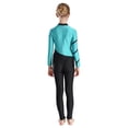 thumbnail image 4 of Hansber Kids Girls Full Body Gymnastic Jumpsuit Athletic Sports Leotard Catsuit Ballet Yoga Dance Blue Green 12, 4 of 7