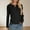 Black, variant on Women's Long Sleeve Shirts Dressy Casual Loose Button Up V Neck Henley Tops Ribbed Knit 2025 Fall Basic Tee Blouses