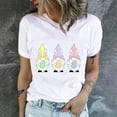 thumbnail image 2 of Pompotops T-Shirts à Col Rond pour Femmes Imprimé Lapin de Pâques Manches Courtes Blouse, 2 of 9