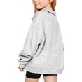 thumbnail image 5 of Kids Girl Sweatshirt Long Sleeve Quarter Zip Sweatshirts V Neck Cute Pullover Relaxed Fit Tops Warm Fall Winter Clothes Size 9-10 Years Boys Clothes, 5 of 8