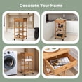 thumbnail image 2 of Hallops Kitchen Cart with Drawer and Basket - Brown Kitchen Cart Island for Small Spaces - Extra Counter Space or Spice Rack - Portable Dining Table, 2 of 5