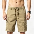 thumbnail image 6 of Men's Cargo Shorts Loose Fit Lightweight Breathable Casual Summer Multi-Pocket Camping Hiking Daily Wear Outdoor | AKLJWH,Brown M, 6 of 6