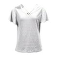 thumbnail image 4 of Ediodpoh Women's V Neck Fitted Short Sleeve T Shirt Stylish and Versatile Womens Tops White XXL, 4 of 4