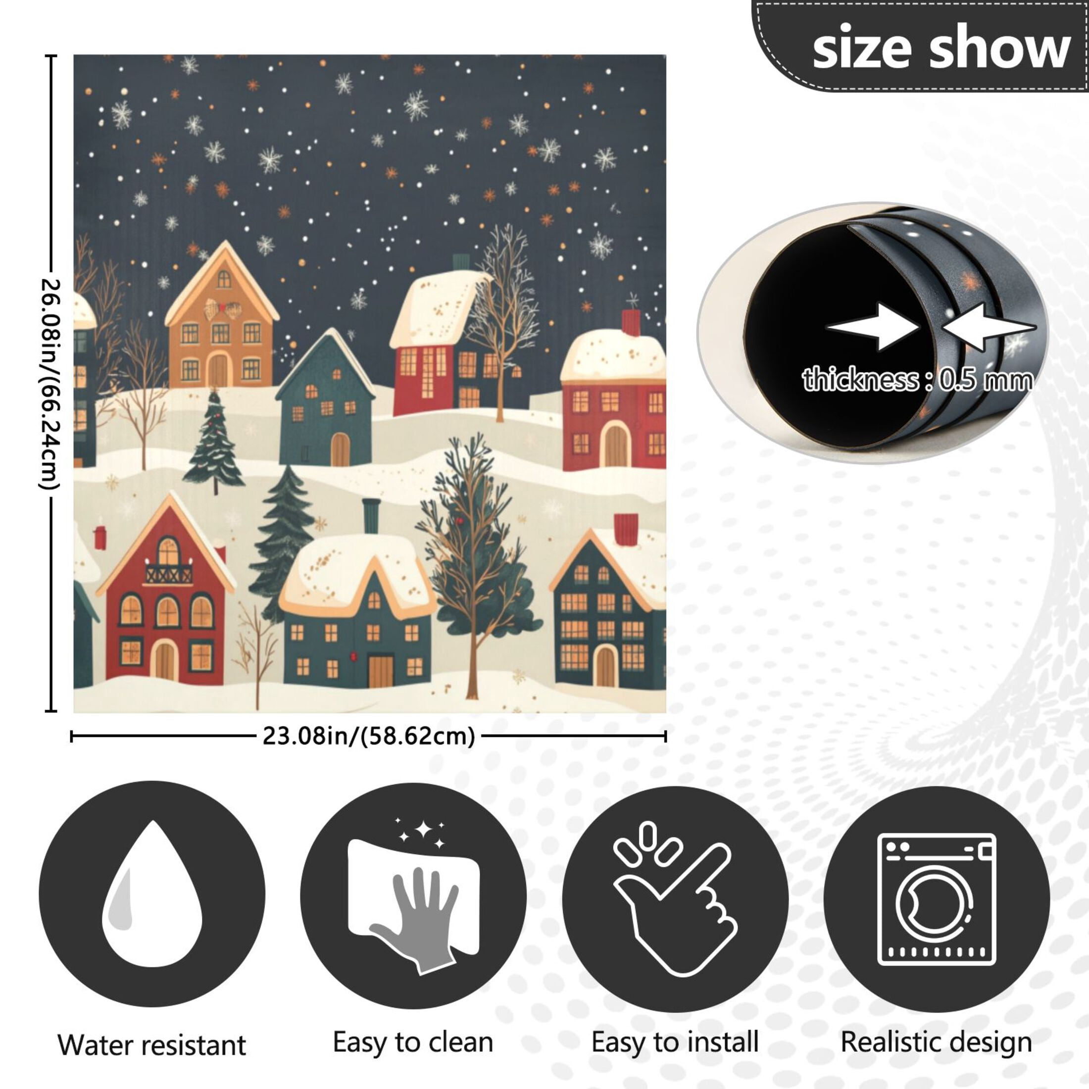 Dishwasher Magnetic Sticker 23x26 Inch Refrigerator Magnetic Sticker Washing Machine Magnetic Sticker Kitchen Panel Magnetic Sticker Home Decor Cartoon Christmas House