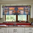 thumbnail image 3 of Yayeee Kitchen Curtains Tier Set of 2 Light Filtering 57"x24" Over Sink Window Panels, Sunset Boat House Pattern, 3 of 7
