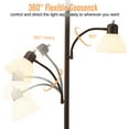 thumbnail image 5 of NATYSWAN Torchiere Floor Lamps for Living Room with 2 Reading Lamps, Modern Tall Standing Lamps, Industrial Bright Floor Lamp for Bedroom, Office, Dresser, 3 LED Bulbs Included, 5 of 8