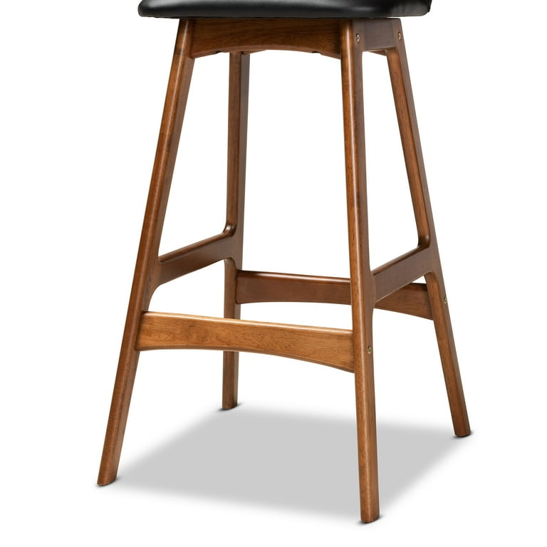 Baxton Studio Darrin Mid-Century Modern Black Faux Leather