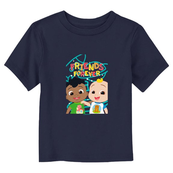 Toddler's CoComelon Cody and JJ Friends Forever  Graphic Tee Navy Blue 5T