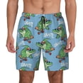thumbnail image 3 of Uemuo Crocodile Riding Skateboard Pattern Mens Swim Trunks Quick Dry Board Shorts with Mesh Lining, Stretch Beach Shorts Quick Dry No-Chafing Board Shorts-, 3 of 9
