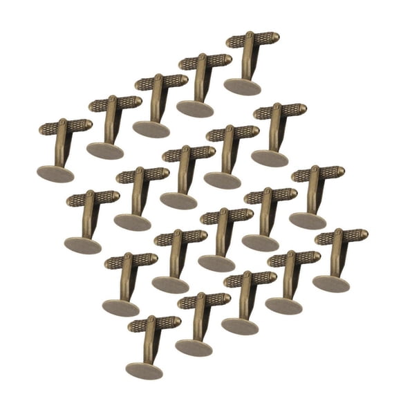 Qarigey 20Pcs Antique Bronze 12mm Flat Round Cuff Links Blank Settings Cufflinks Type3 NO3