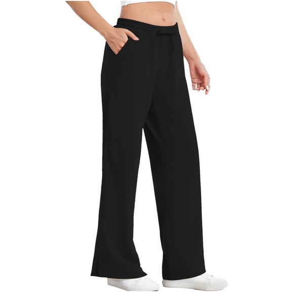 BFHHYA Women's UPF 57  Sun Protection Pants Ice Silk Wide Leg Pants Fashion High Waisted Pants with Drawstring & Pockets