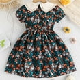 thumbnail image 6 of Jamsmile Toddler Girls Dress Summer Short Sleeve Floral Print Shawl Princess Dresses Kids Child Girls Flower Beach Holiday Sundress, 6 of 8