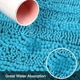 thumbnail image 4 of Uphome Chenille Bath Rug Runner Turquoise Non-Slip Plush Bathroom Rugs 18x47 inch Shaggy Water Absorbent Bath Mat Machine Washable Bath Rug Soft Microfiber Striped Floor Rug for Bathtub Shower\u2026, 4 of 7