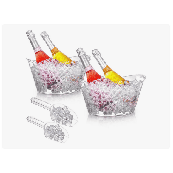 2pcs Hielera Xtellar De Plástico Acrílico 5l Ice Bucket 2palas Hielo