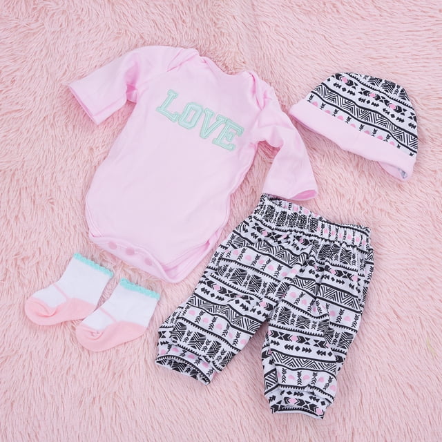 Ropa linda para muñecas, muñeca de simulación AMOR, ropa para muñecas estampada, accesorios para muñecas de simulación creados magistralmente