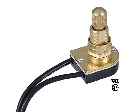 Brass or Nickel On Off Turn Knob Canopy Rotary Switch with Removable Knob 
