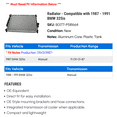 thumbnail image 2 of Radiator - Compatible with 1987 - 1991 BMW 325is 1988 1989 1990, 2 of 2