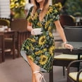thumbnail image 3 of Vsdgher Tournesols pour Femmes Été 2025 Robes Midi Décontractées Légères Manches Courtes Col Rond Robe de Plage, 3 of 6
