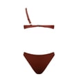 thumbnail image 5 of XIYON Bikini Sets For Women Solid Color V Neck Knot Front Push Up High Leg Thong Two Piece Swimsuit Bathing Suit 2026, 5 of 7