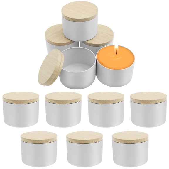 Keyohome 12Pcs 8oz Iron Empty Candle Tins for Making Candles Compact Candle Making Jars Multipurpose DIY Candle Container With Lid for Storing Tea Coffee Spice