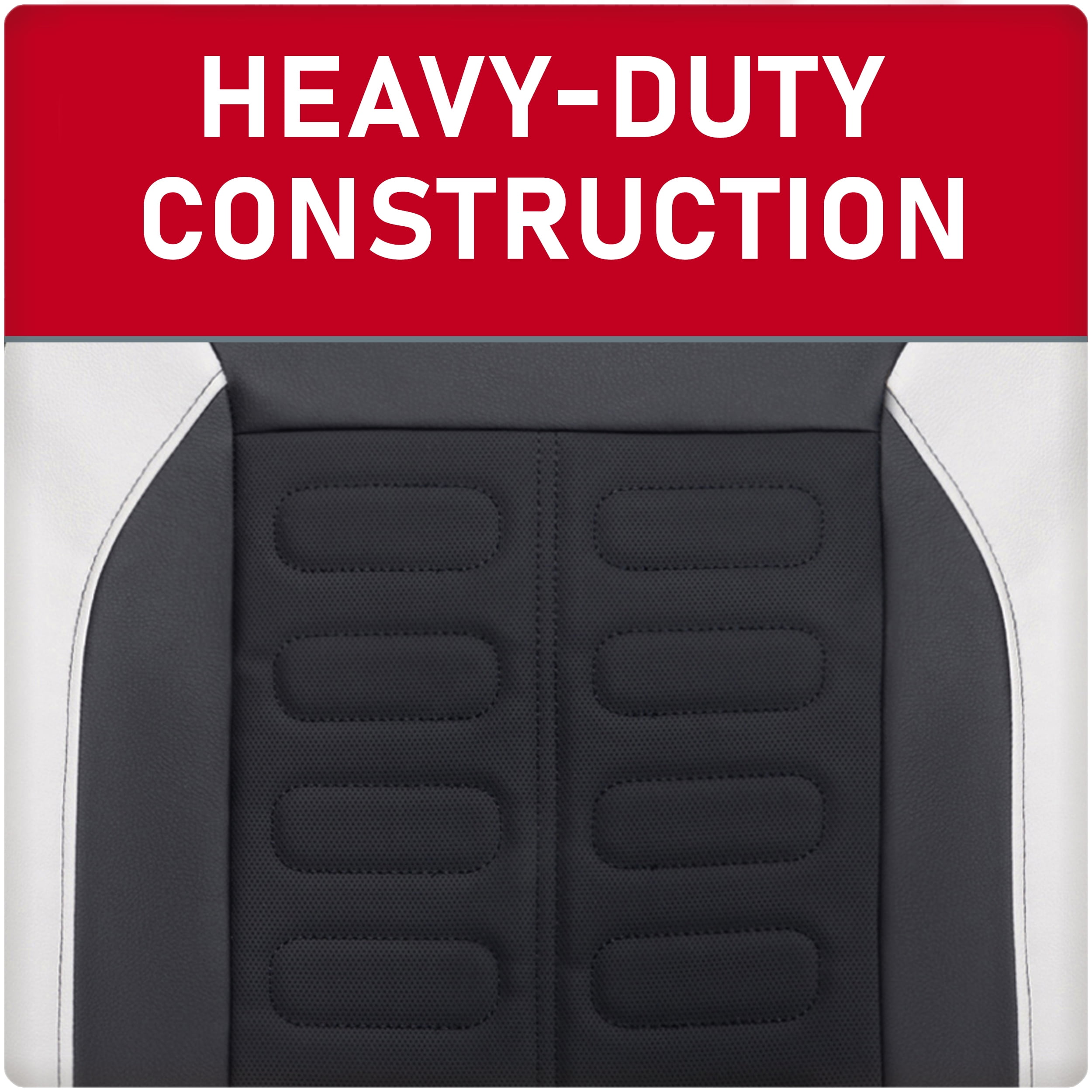 Genuine Dickies 2-Piece Black-Gray Vegan Leather Truck Seat Covers