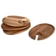 thumbnail image 2 of Juego de 4 platos para aperitivos, tabla de quesos, madera, ligero y portátil, con soporte para bebidas. Oval, 2 of 9