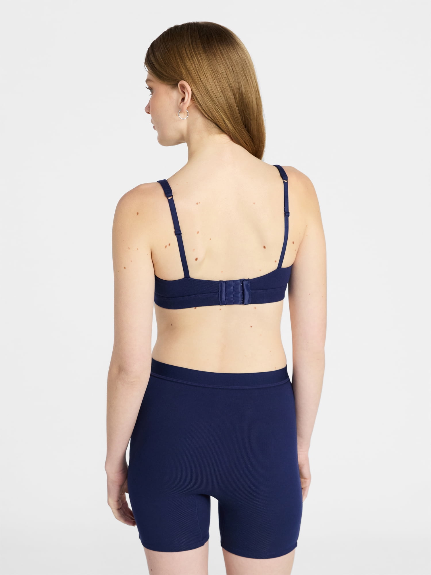 No Boundaries Women's Cotton Rib Wireless Bralette, Sizes XS-XXXL