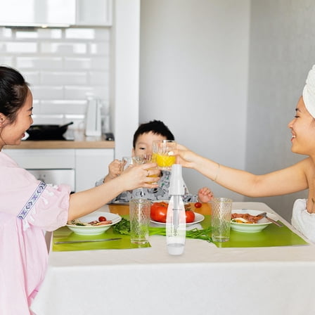 FENGGUIQU Hand Operated Sparkling Maker, White, Explosion- Material, Easy to Use Soda