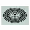 thumbnail image 1 of Black and White Cutting Board, Oriental Folklore Motif with Swirls and Scales Monochrome, Decorative Tempered Glass Cutting and Serving Board, Small Size, Black and White, by Ambesonne, 1 of 1