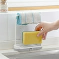 thumbnail image 6 of Hariumiu Kitchen 2-in-1 Kitchen Sponge Holder Dishcloth Hanger, Kitchen Sink Rack Tray Organizer Stand for Sponge, Dish Cloth, Rag, Brush, Scrubber Storage and Organization, 6 of 7
